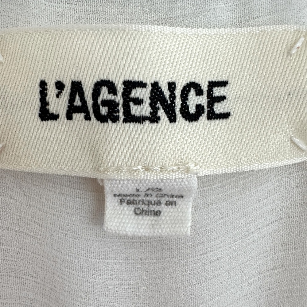 L’AGENCE Farah Yoked Blouse – White – Size L - Picture 4 of 6